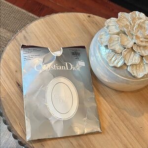 NIB Christian Dior LAllure Ultra Silken Sheer Control Top Pantyhose Jet Black